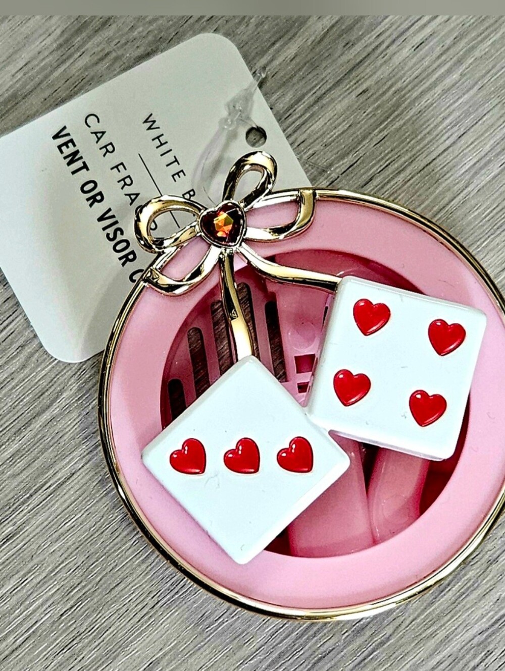 Lucky Dice Car Fragrance Holder Vent Clip Car NEW BATH & BODY WORKS WHITE BARN